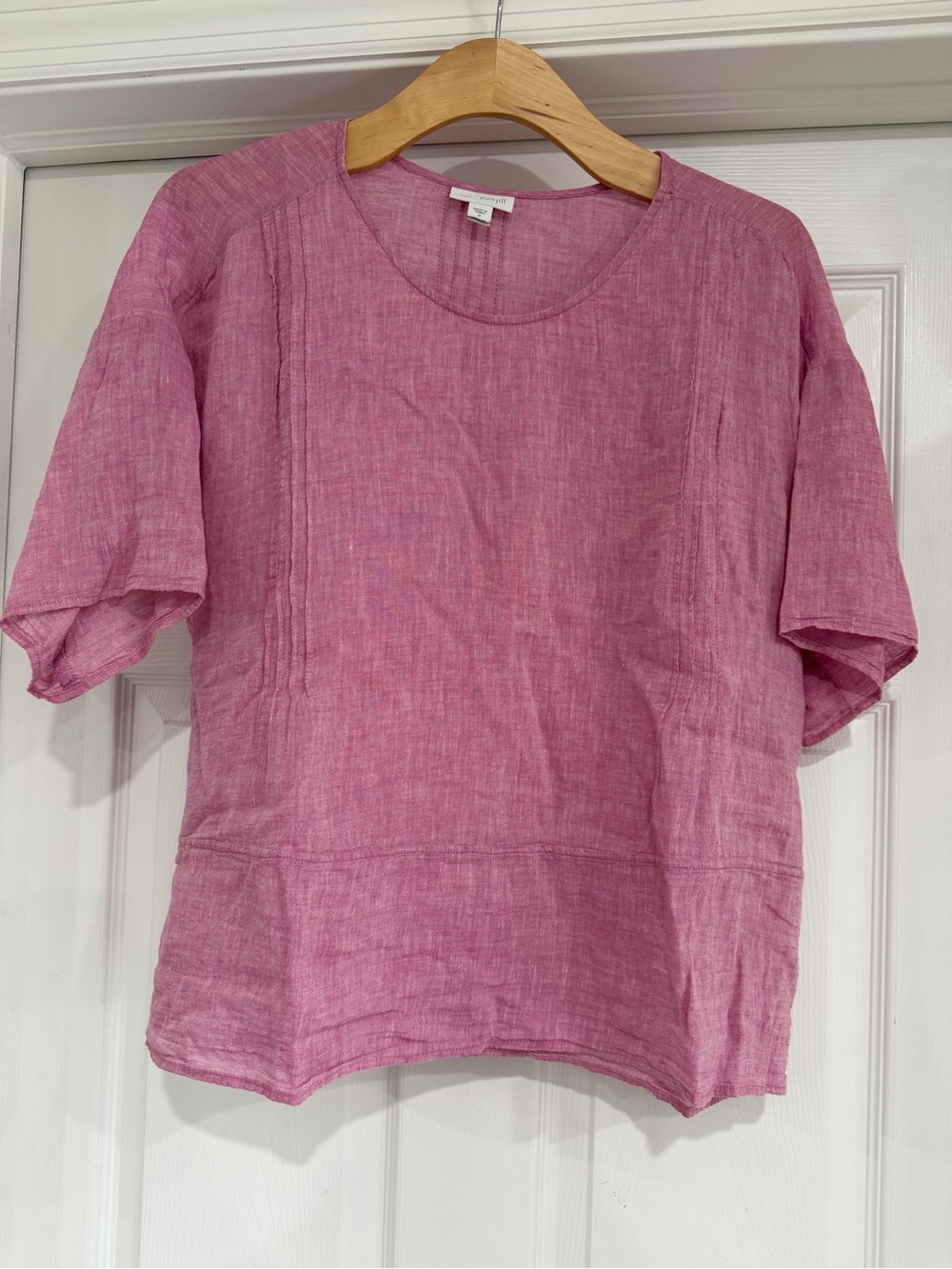 Relaxed Pink Linen Tunic Top — Casual Everyday Layer